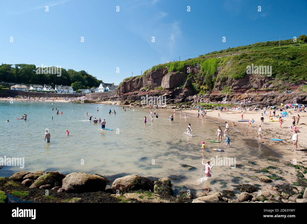 Eine allgemeine Ansicht von East Dunmore Strand, Grafschaft Waterford, Münster, Republik Irland Stockfoto