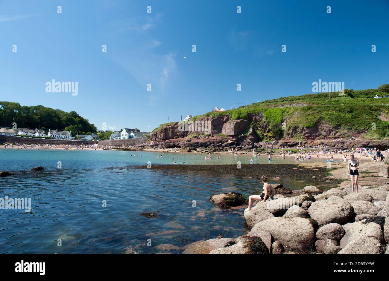 Eine allgemeine Ansicht von East Dunmore Strand, Grafschaft Waterford, Münster, Republik Irland Stockfoto