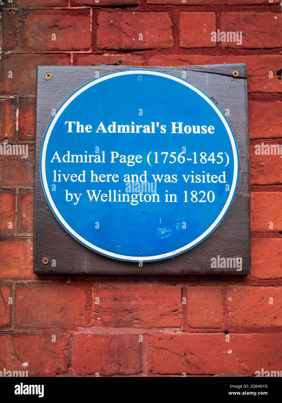 Das Admiral's House Ipwsich in 13 Tower Street - Admiral Page (1756-1845) lebte hier und wurde 1820 von Wellington besucht. Ipswich Heritage. Stockfoto