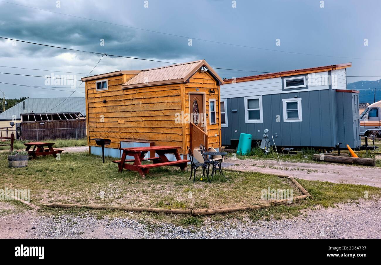 Kleine Häuser in Leadville, Colorado, USA Stockfoto