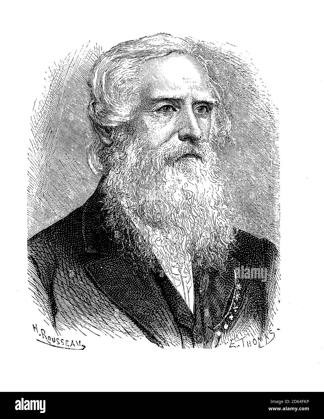 Gravurporträt von Samuel Morse (1791-1872), Erfinder und Maler, Mitentwickler des Morse-Codes für Telegraphie Stockfoto