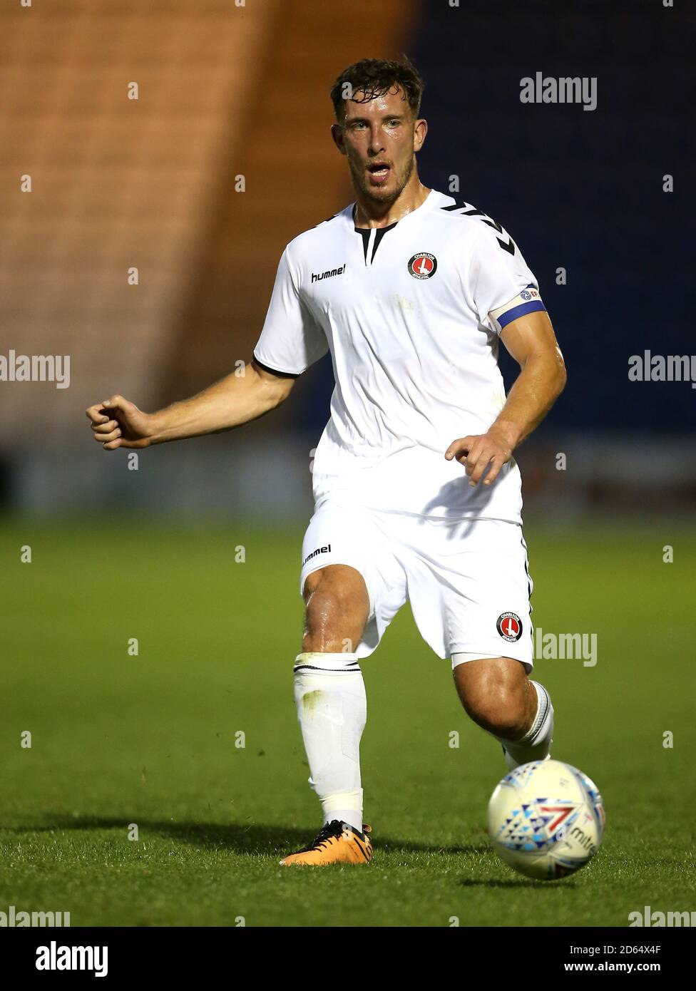 Jason Pearce von Charlton Athletic während des Europa League Qualifikationsspiel bei Belle Vue, Rhyl. DRÜCKEN SIE AUF "ASSOCIATION Photo". Bilddatum: Donnerstag, 25. Juli 2019. Sehen Sie sich PA Story SOCCER Connahs an. Der Fotowredit sollte lauten: Peter Byrne/PA Wire Stockfoto