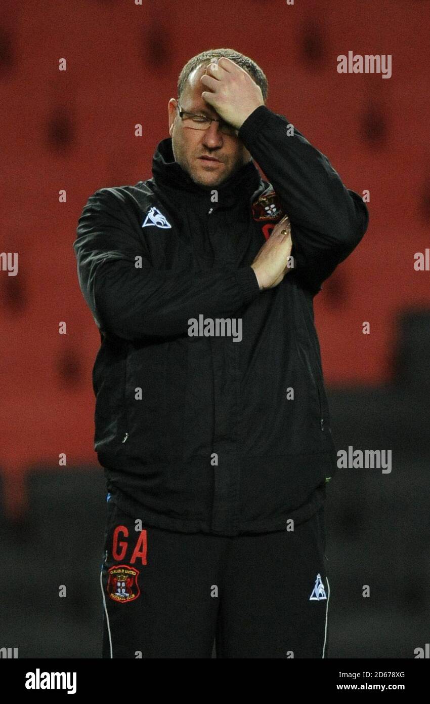 Greg Abbott, Manager von Carlisle United Stockfoto