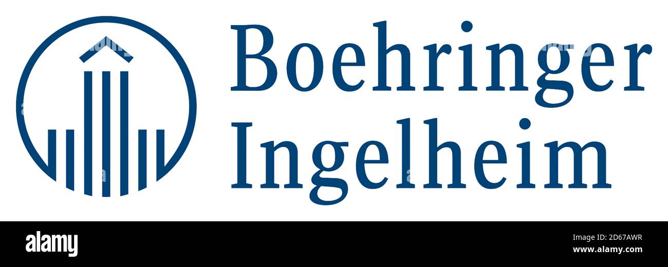 Logo des deutschen Pharmaunternehmens Boehringer Ingelheim mit Sitz in Ingelheim am Rhein - Deutschland. Stockfoto