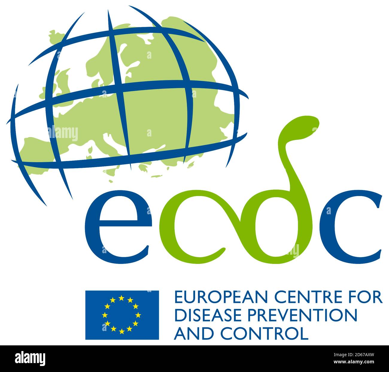Logo des Europäischen Zentrums für die Prävention und die Kontrolle von Krankheiten ECDC mit Sitz in Solna bei Stockholm. - Schweden. Stockfoto