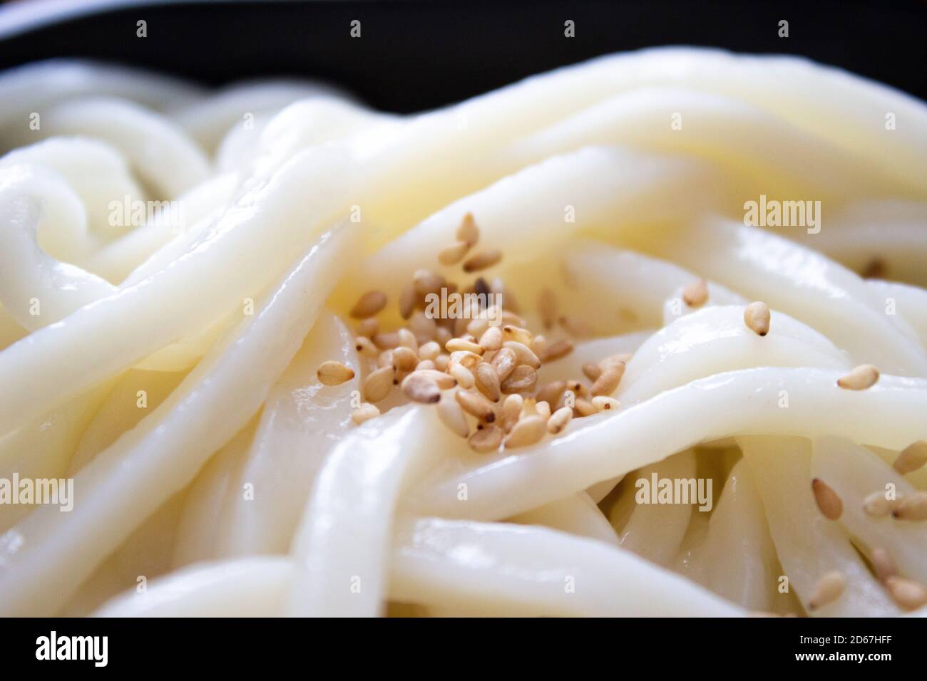 Nahaufnahme von Zaru Udon, gekühlte Nudeln, japanische Küche Stockfoto