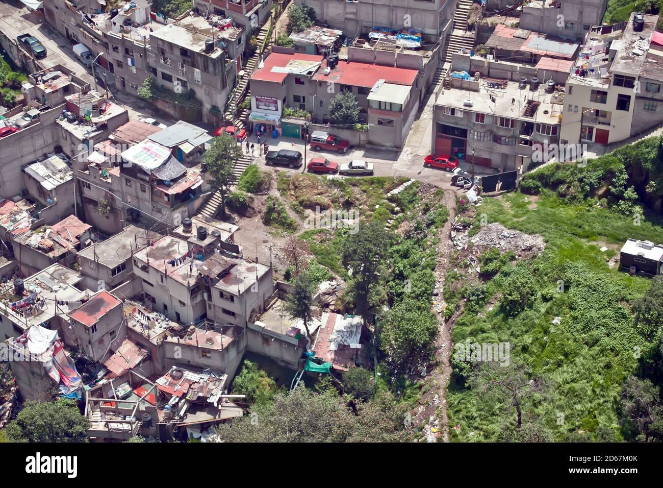 Wohngebiet mit niedrigem Einkommen Mexiko-Stadt, Mexiko Stockfoto