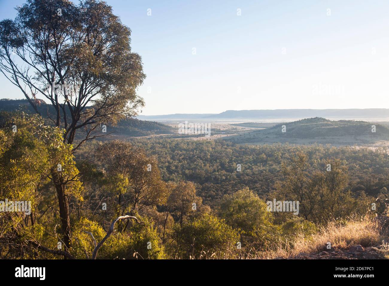 Blick in das Arcadia Valley vom Karingbal Pass Stockfoto