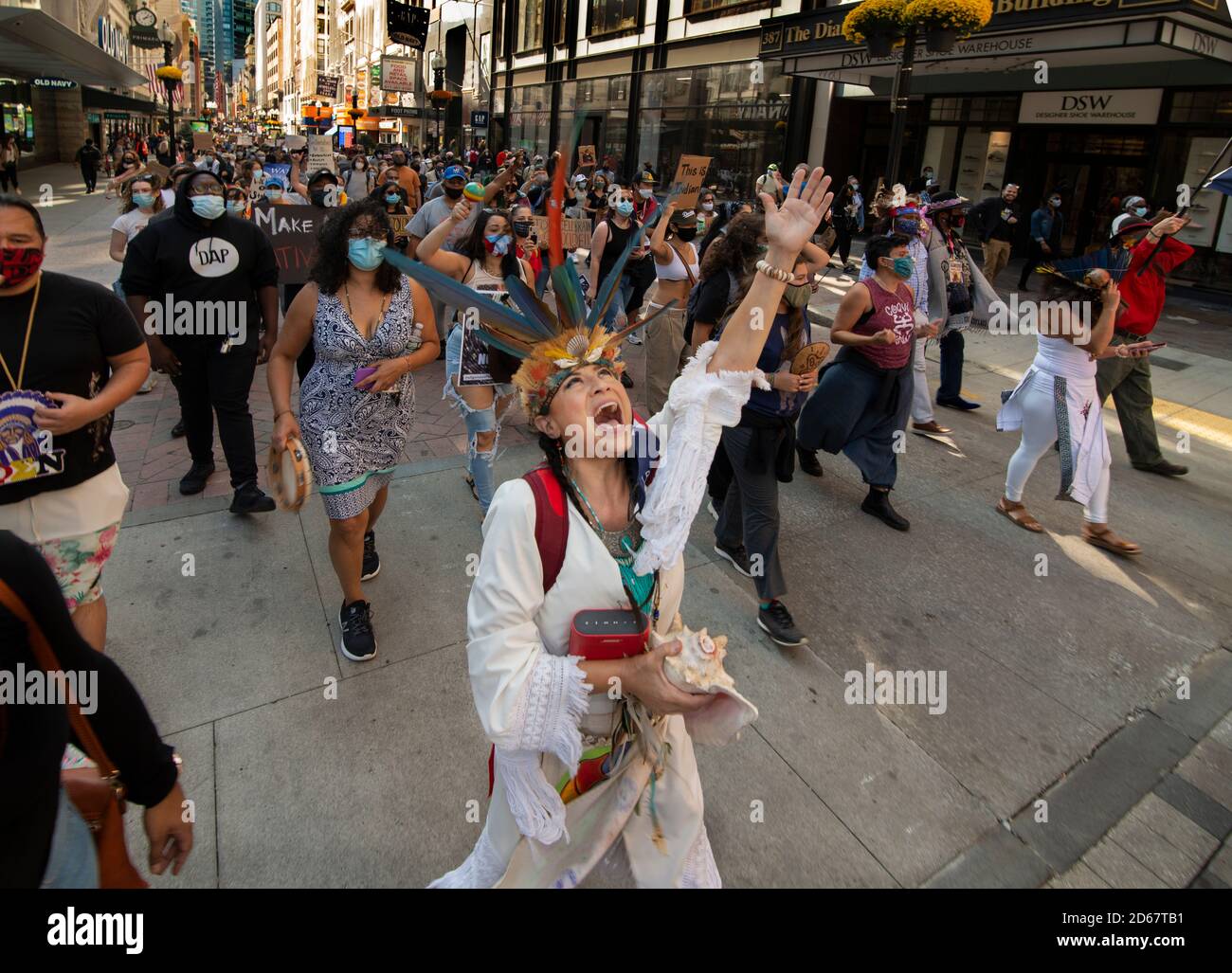 Indigene Völker Tag, Boston, Massachusetts, USA, 10/10/2020. Stockfoto