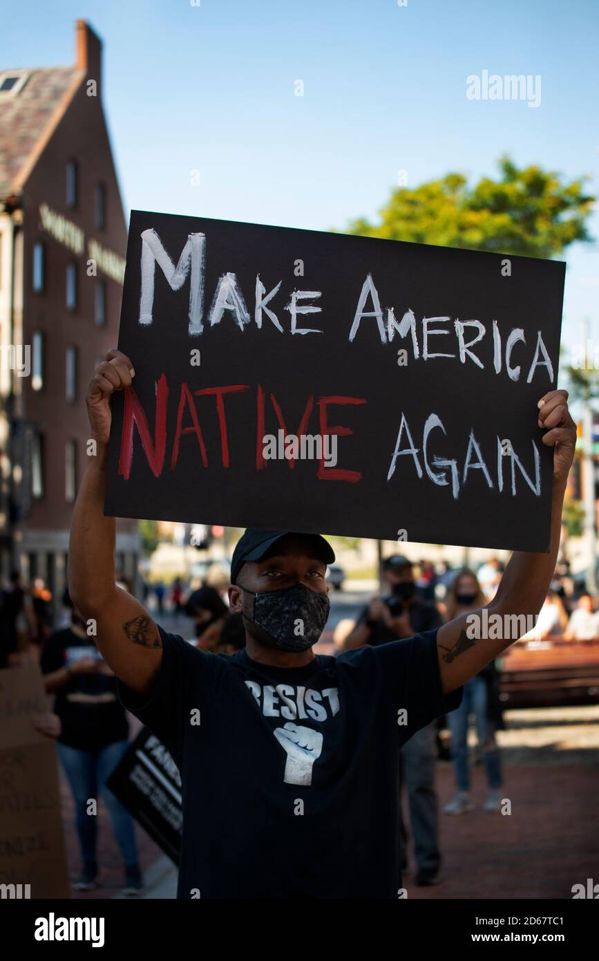 Indigene Völker Tag, Boston, Massachusetts, USA, 10/10/2020. Stockfoto