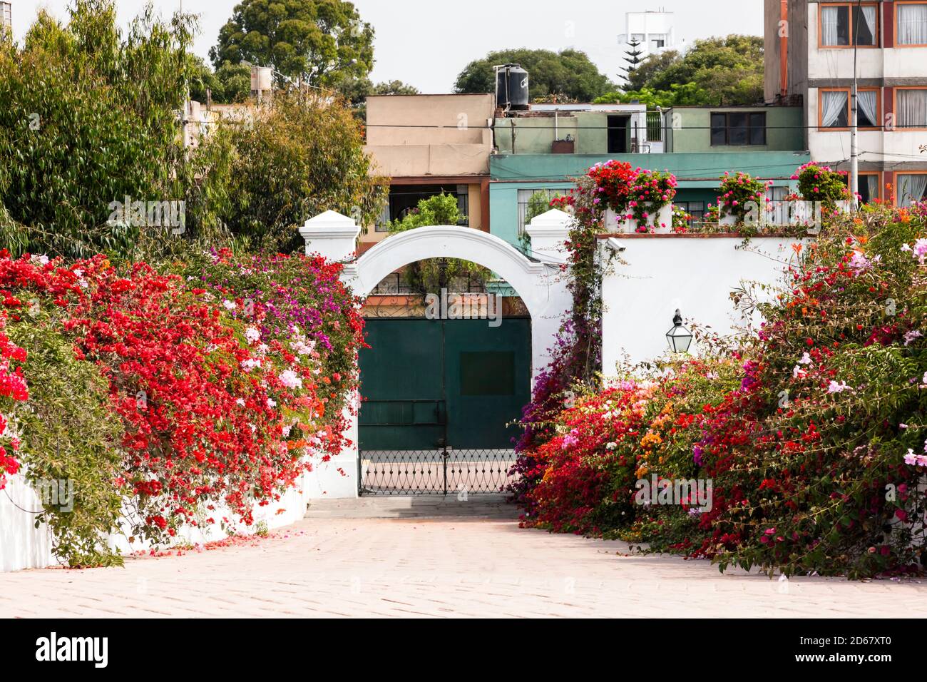 Außenansicht des Larco Museums, Larco herrera Museum, 'Museo Arqueológico Rafael Larco Herrera', Lima, Peru, Südamerika Stockfoto