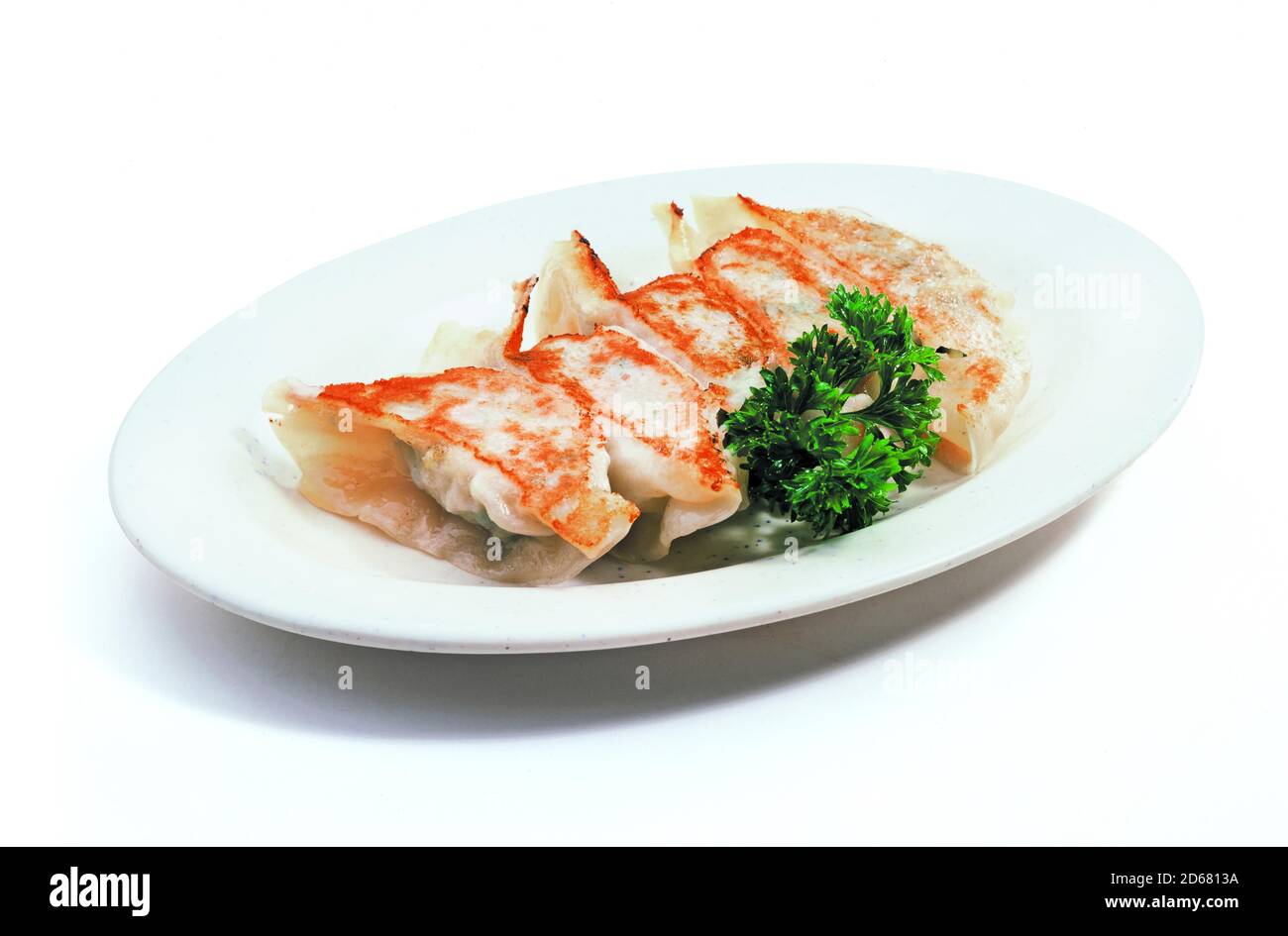 Gyoza, Jiaozi oder Knödel Snack Stockfoto