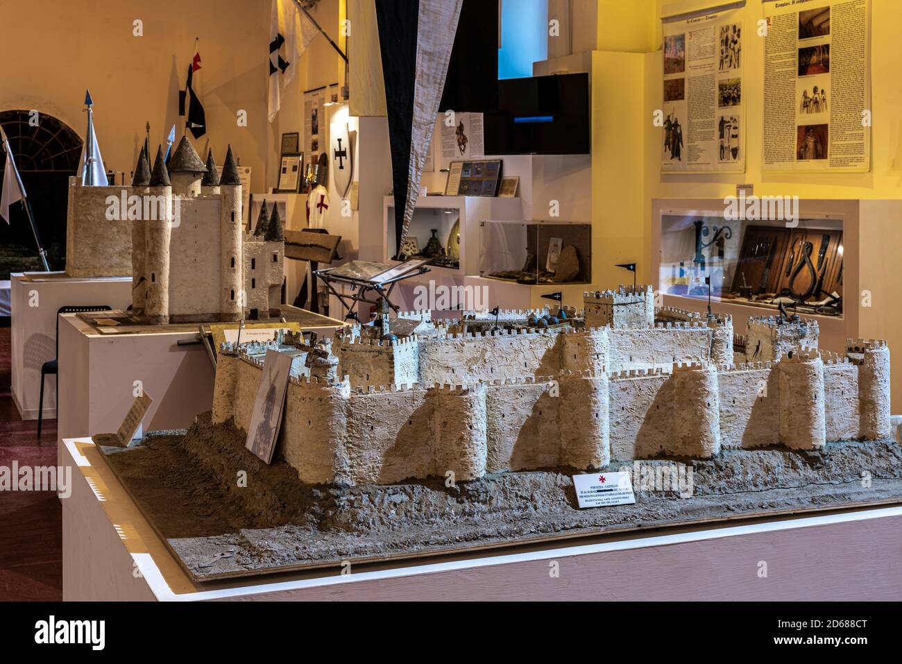 Templermuseum von Viterbo. Modell der Templerfestung von Al-Karak. Stockfoto