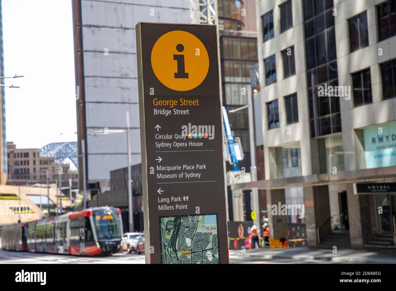 Sydney Straßenschild in George Street Sydney Stadtzentrum, NSW, Australien Stockfoto