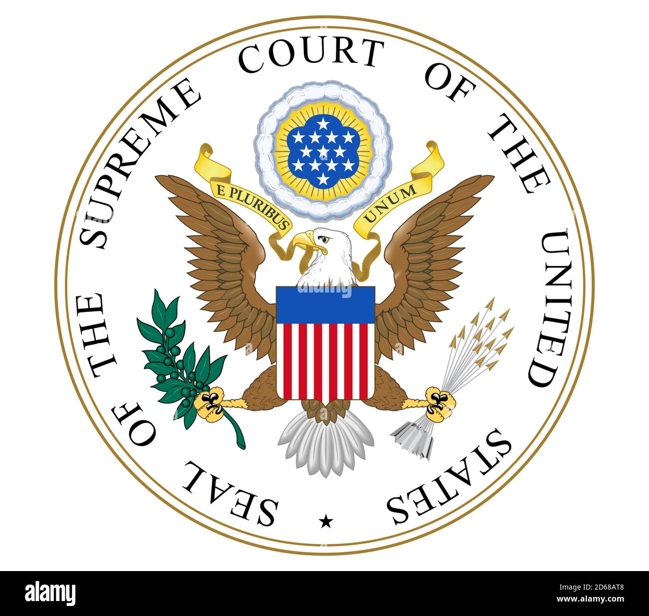 Logo des Obersten Gerichtshofs der Vereinigten Staaten Stockfoto