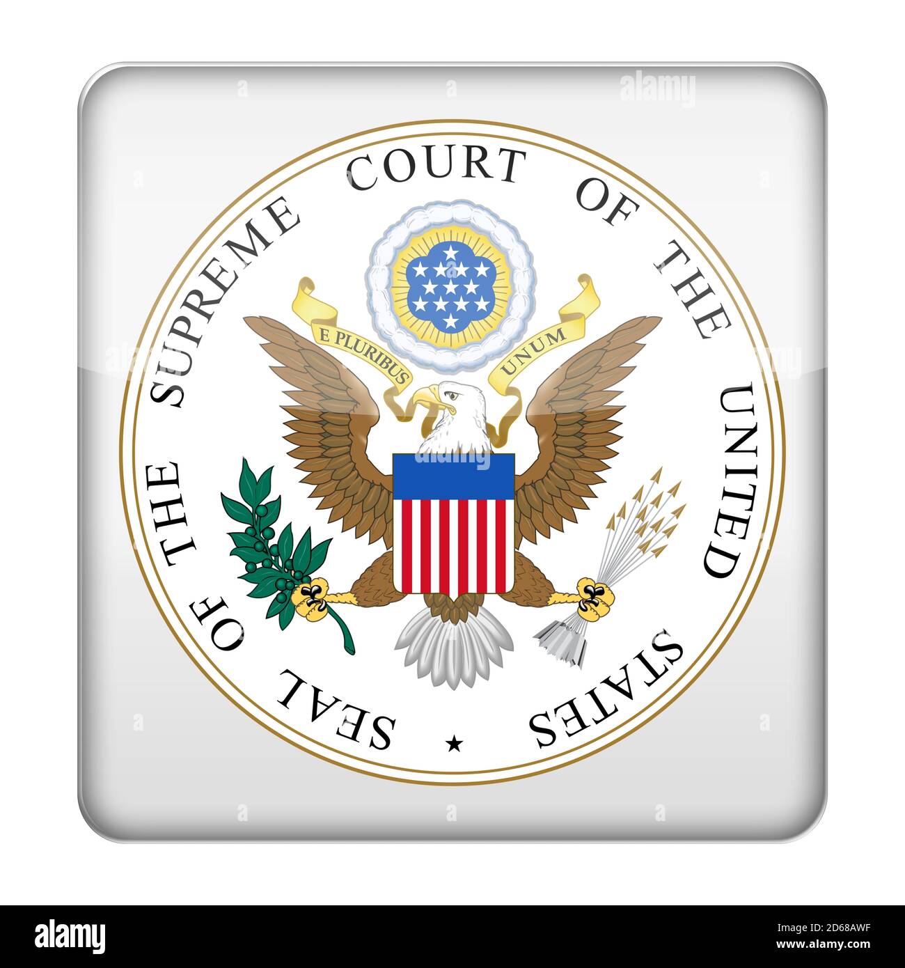 Logo des Obersten Gerichtshofs der Vereinigten Staaten Stockfoto