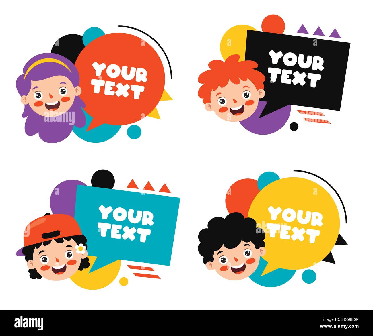 Bunte Sprechblasen Und Etiketten Stock Vektor