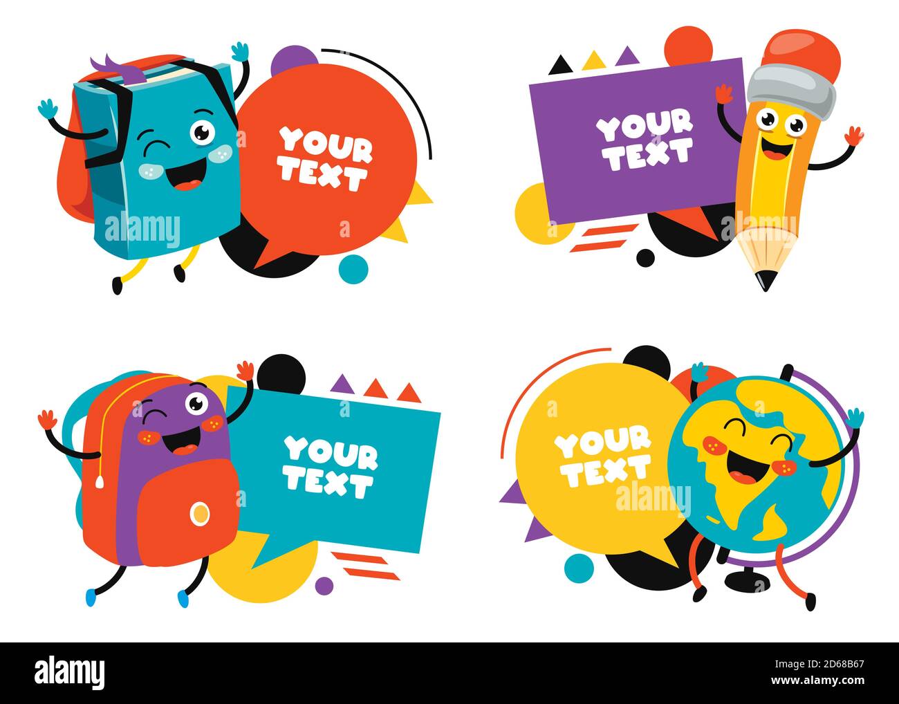 Bunte Sprechblasen Und Etiketten Stock Vektor