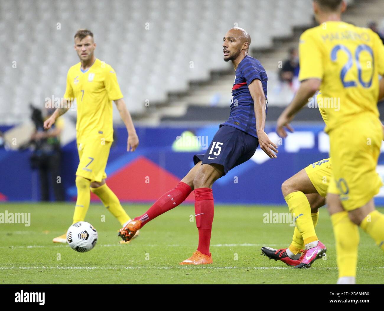 teven Nzonzi von Frankreich während des internationalen Freundschaftsspiels zwischen Frankreich und der Ukraine am 7. Oktober 2020 im Stade de France in Sain Stockfoto