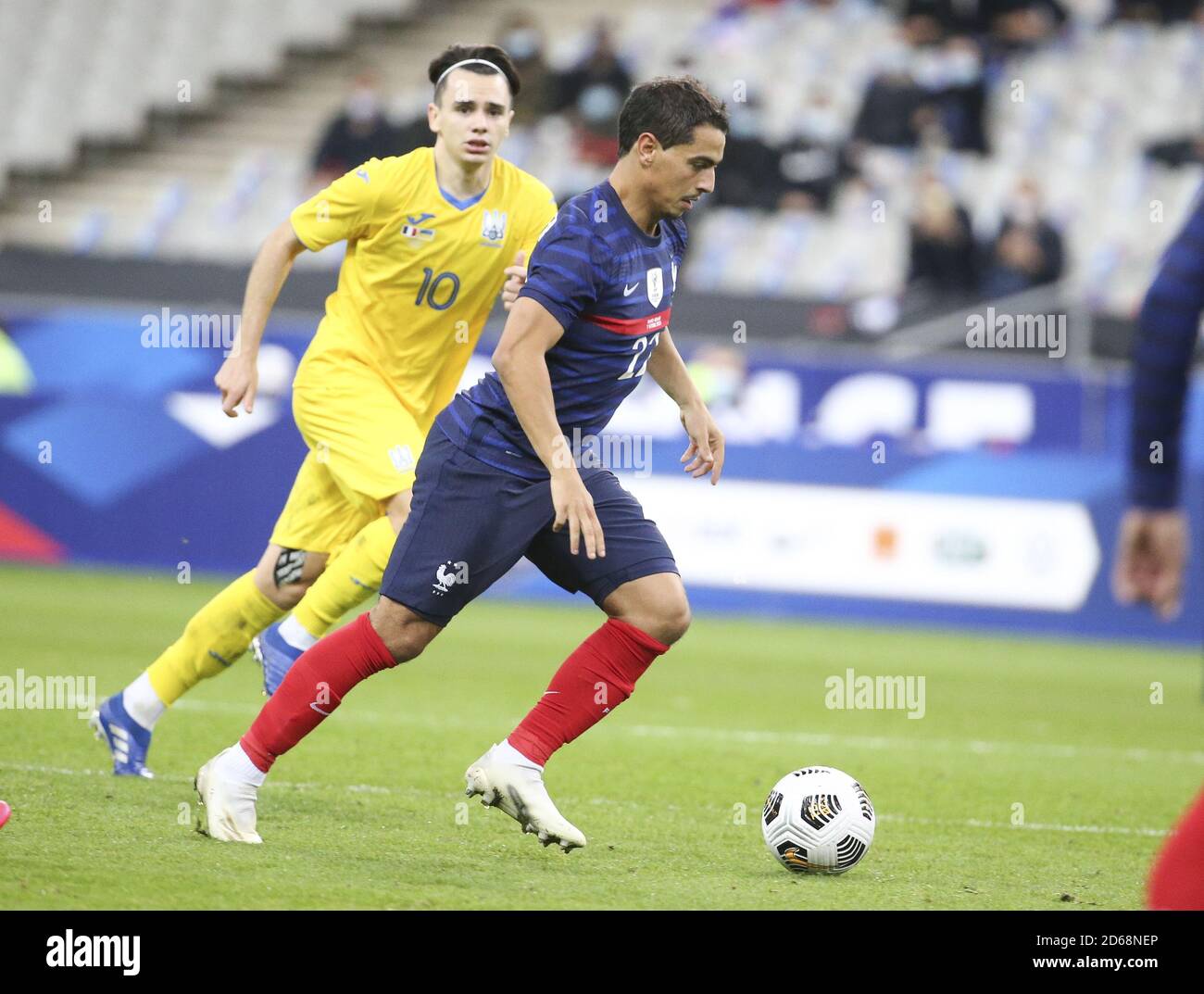 issam Ben Yedder aus Frankreich während des internationalen Freundschaftsspiels zwischen Frankreich und der Ukraine am 7. Oktober 2020 im Stade de France in Stockfoto