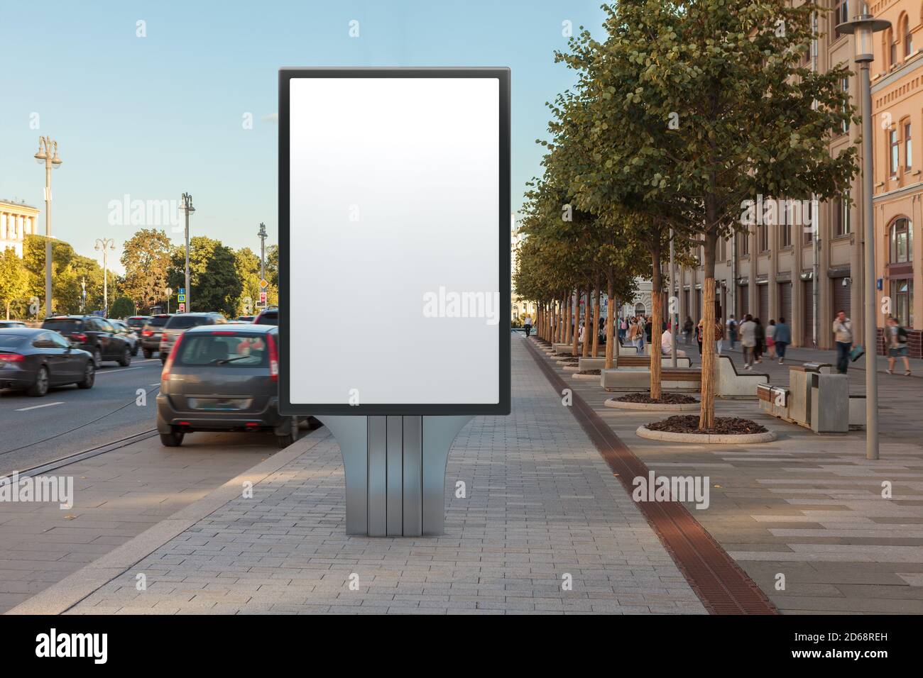 Werbung Plakatwand Stand Mock up auf der Straße. Stockfoto