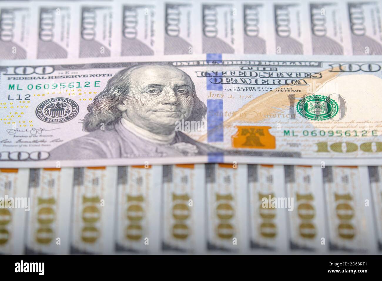 Habe Gewinn aus dem Geschäft mit schönen Hintergrund und Textur von einem 100 Dollar, Geld, hundert Dollar Scheine, close-up. Stockfoto