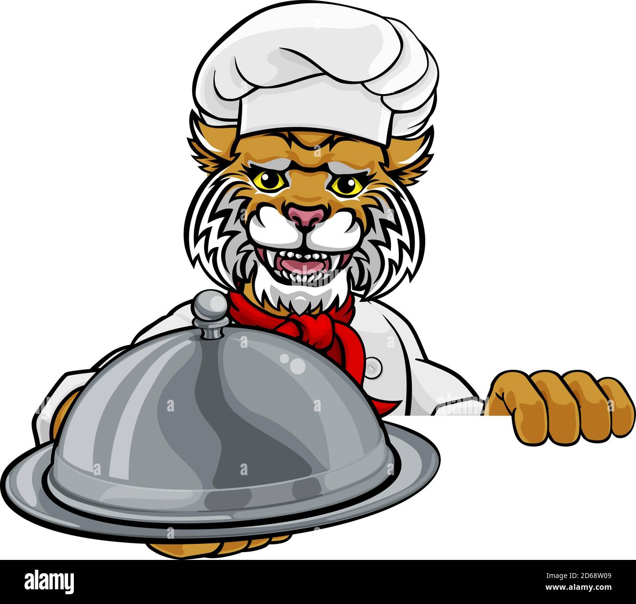 Wildcat Chef Maskottchen Zeichen Cartoon Charakter Stock Vektor