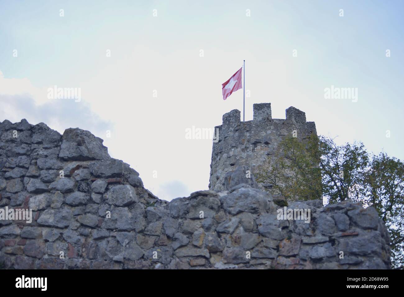 Herrliche Aussicht auf Schloss Neu Falkenstein und die Umgebung in St. Wolfgang Stockfoto