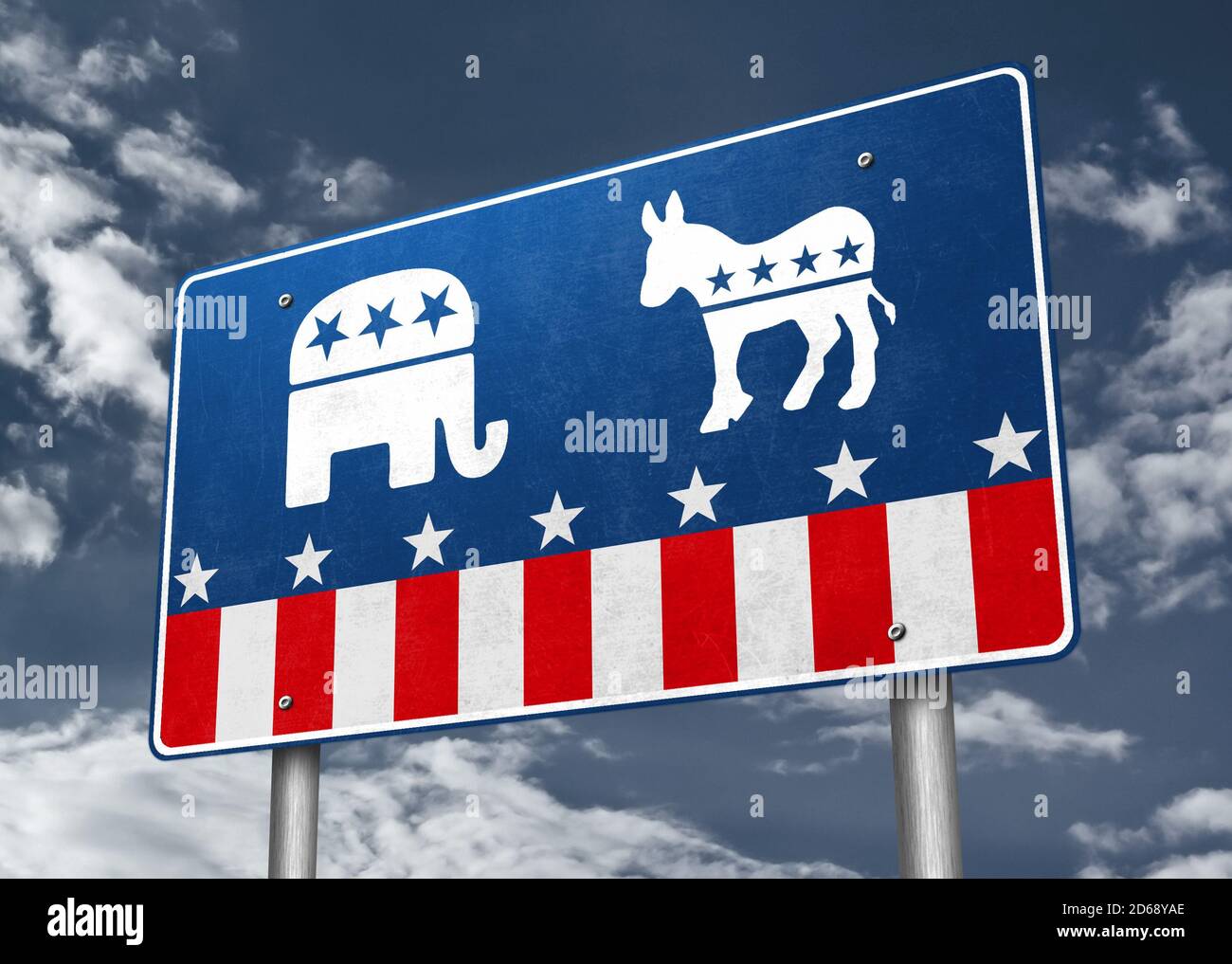 Republikanische und Demokratische Partei in den Vereinigten Staaten von Amerika Stockfoto