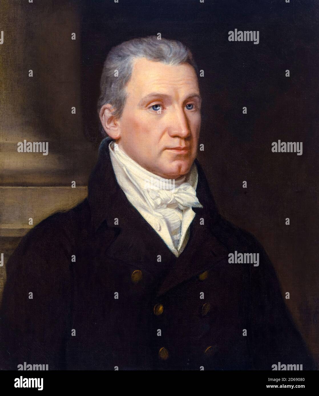 James Monroe (1758-1831), amerikanischer Staatsmann und Gründungsvater, fünfter Präsident der Vereinigten Staaten, Porträtmalerei von John Vanderlyn, 1816 Stockfoto