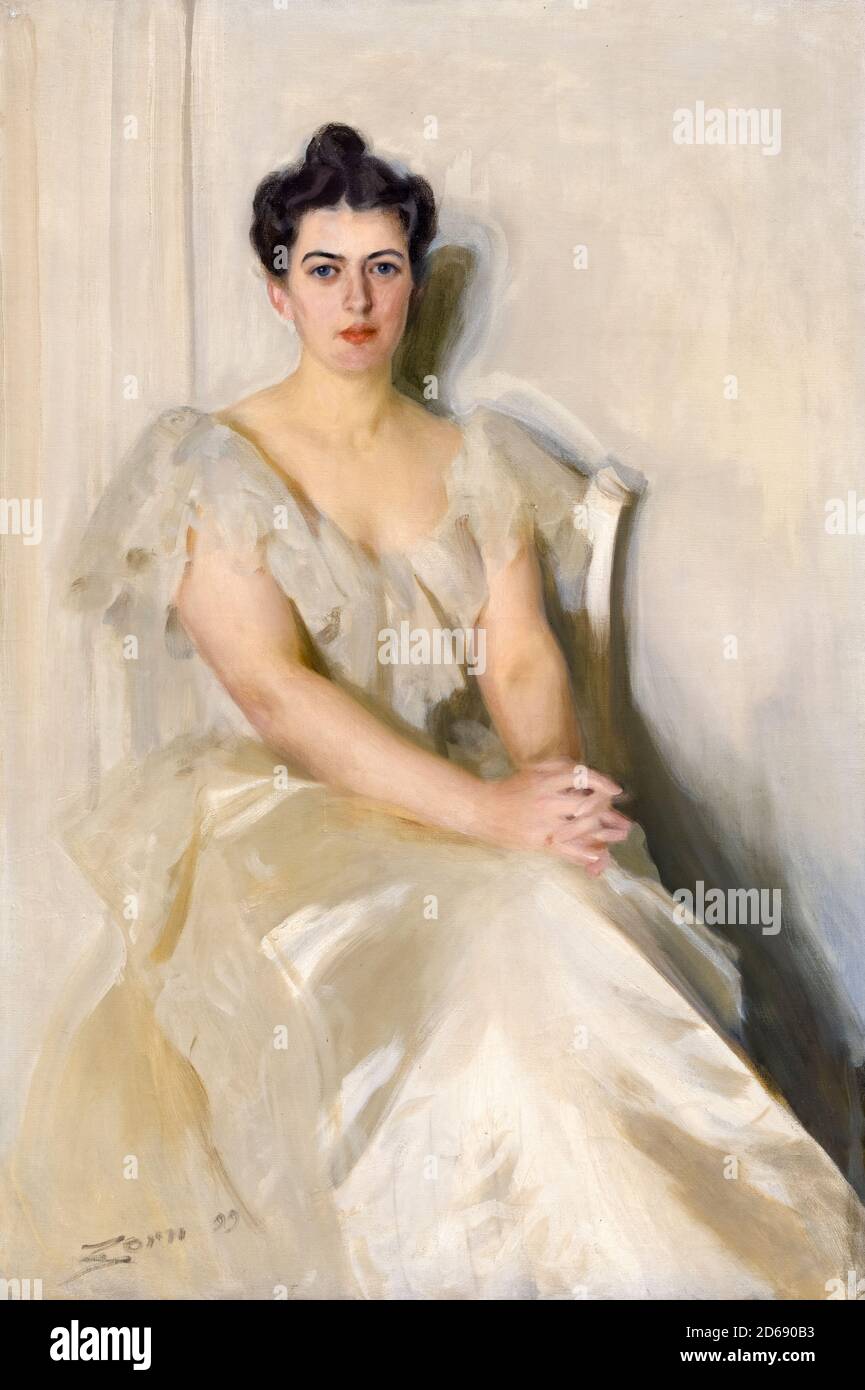 Frances Folsom Cleveland (1864-1947), die jüngste First Lady der Vereinigten Staaten, Porträtmalerei von anders Leonard Zorn, 1899 Stockfoto