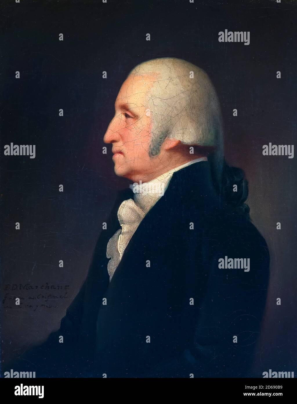 George Washington (1732-1799), 1. Präsident der Vereinigten Staaten, Porträtmalerei von Edward Dalton Marchant, 1843-1844 Stockfoto