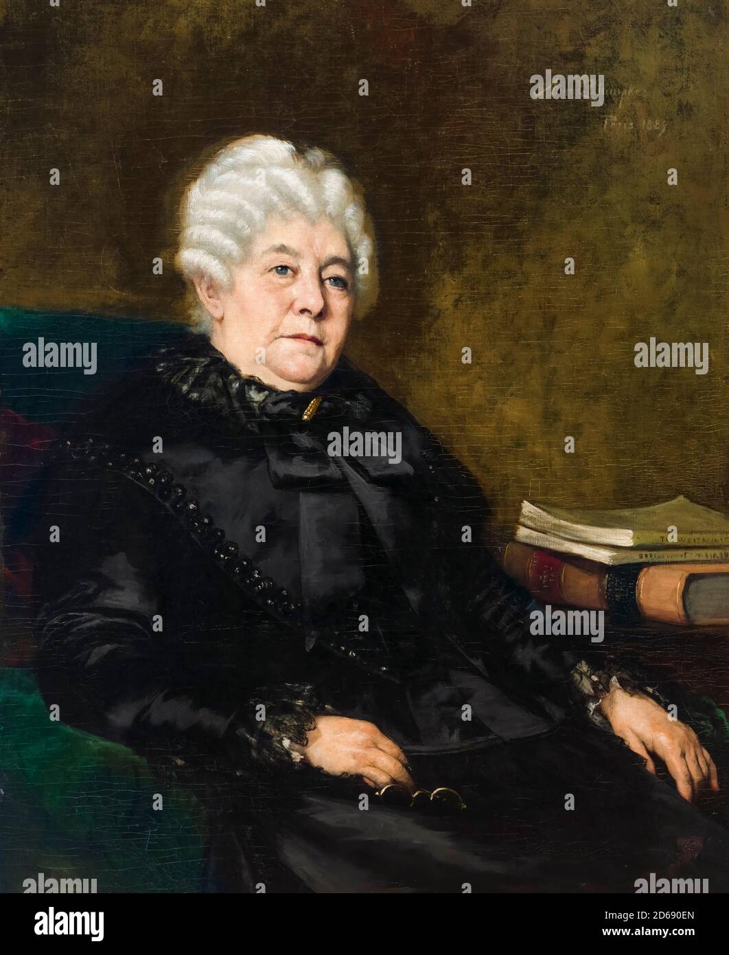 Elizabeth Cady Stanton (1815-1902), amerikanische Leiterin der Frauenrechtsbewegung, Portraitmalerei von Anna Elizabeth Klumpke, 1889 Stockfoto