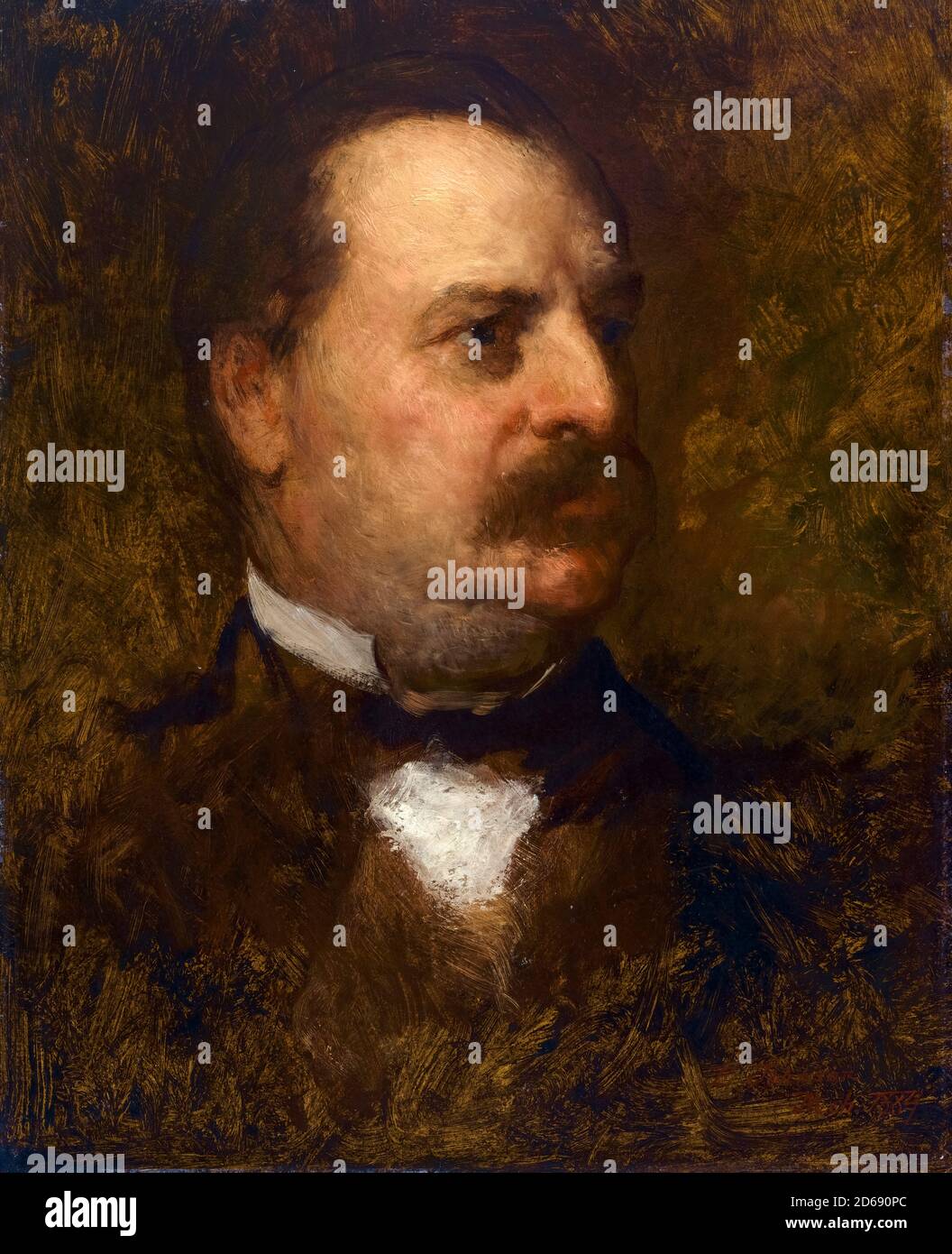 Grover Cleveland (1837-1908), amerikanischer Politiker, der 22. Und 24. Präsident der Vereinigten Staaten war, Portraitmalerei von Eastman Johnson, 1884 Stockfoto