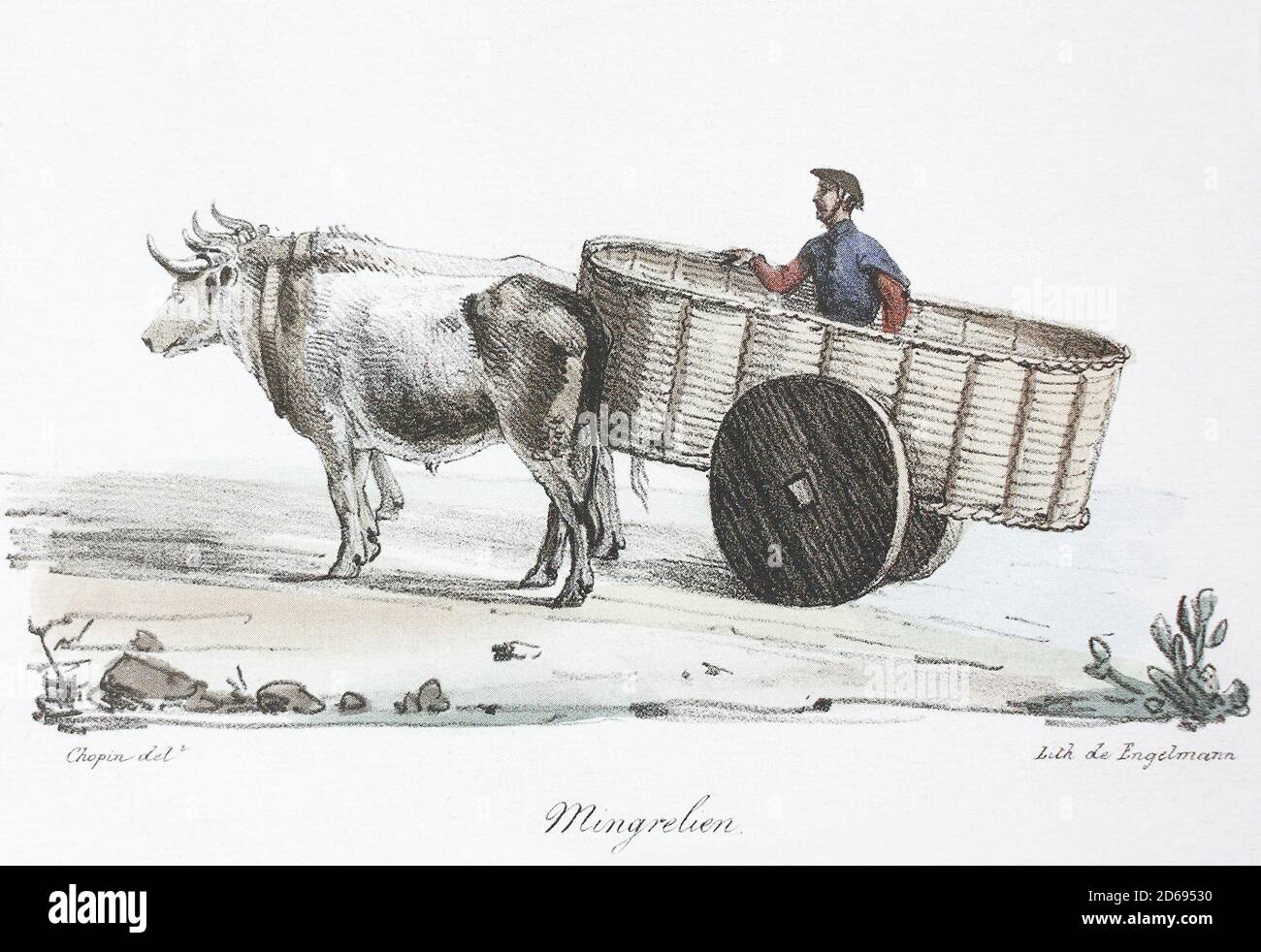Mingrelets. Lithographie der 1820er Jahre. Stockfoto