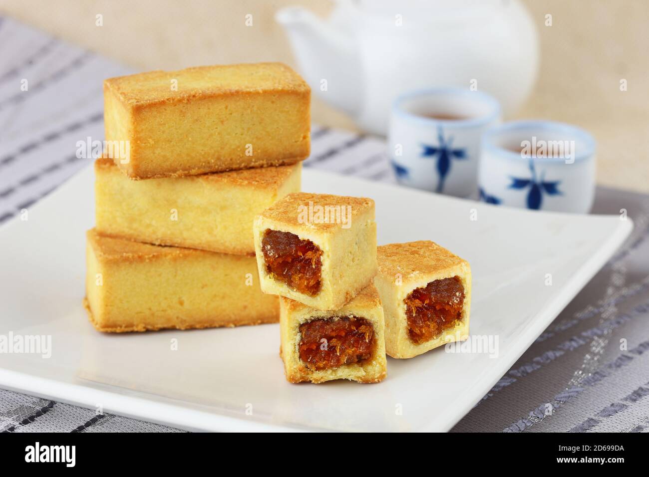 Köstliche taiwanesische Gebäck Ananas Torte Stockfoto