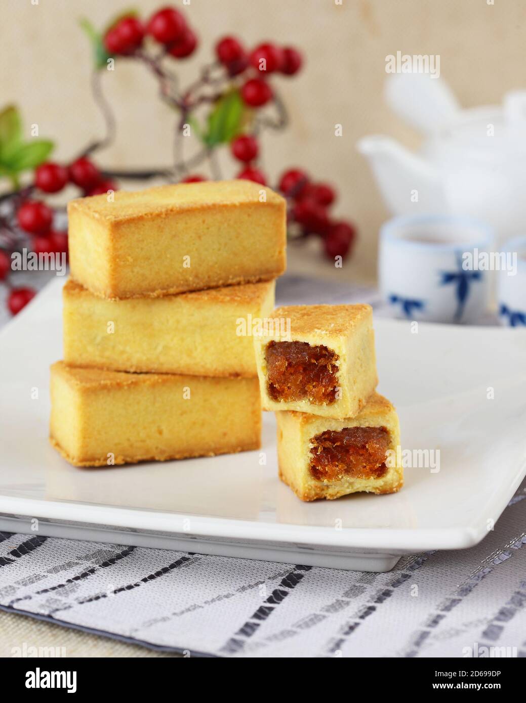 Köstliche taiwanesische Gebäck Ananas Torte Stockfoto