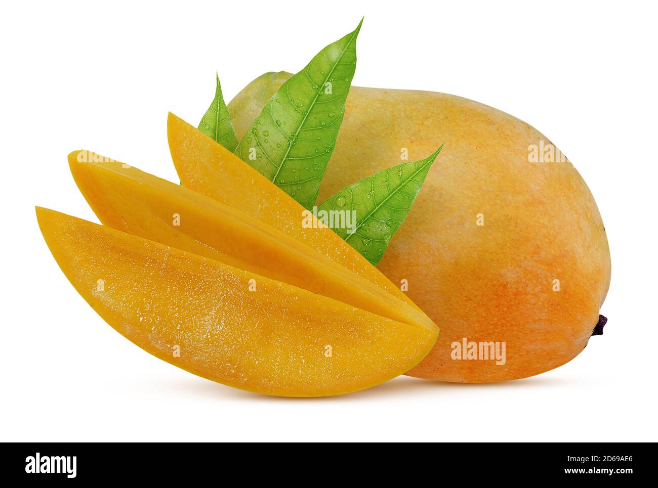 Süße Mangofrucht isoliert auf weißem Hintergrund Stockfoto