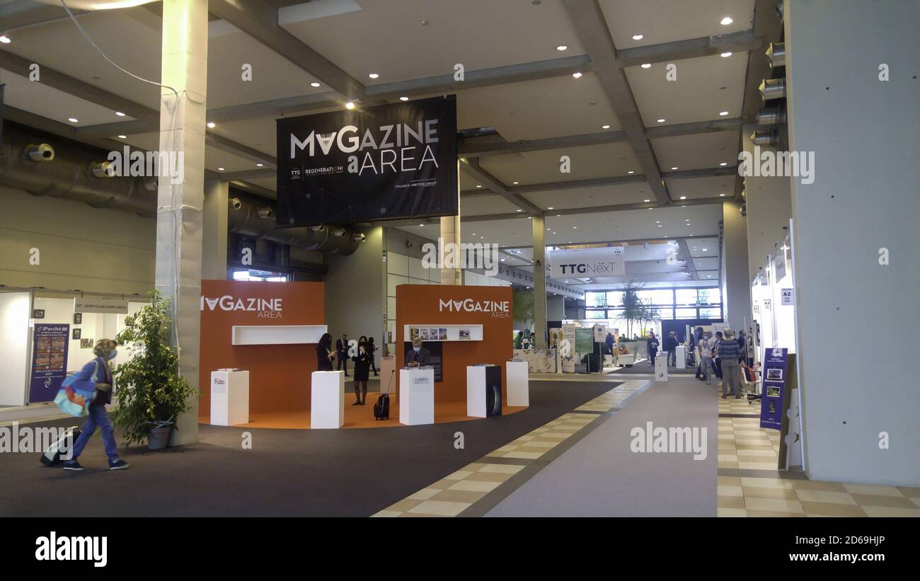 Rimini, Italien. Oktober 2020. (INT) 38. Ausgabe von Sun Beach und Outdoot Style. 15. Oktober 2020, Rimini, Italien : die Messe ist die B2B-Messe der Referenz für die Outdoor-, Meer-und Camping-Welten, die vom 14. Bis 16. Oktober stattfindet. In Rimini Fiera Spa (Rimini Exhibition Centre).Credit: Josi Donelli/Thenews2 Credit: Josi Donelli/TheNEWS2/ZUMA Wire/Alamy Live News Stockfoto