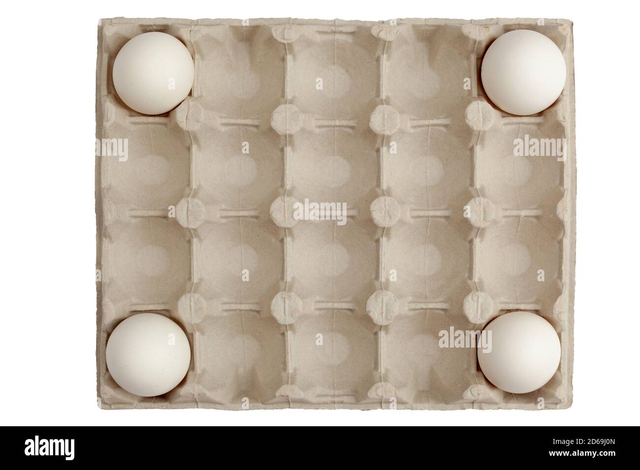 Käfig mit Hühnereiern Stockfoto