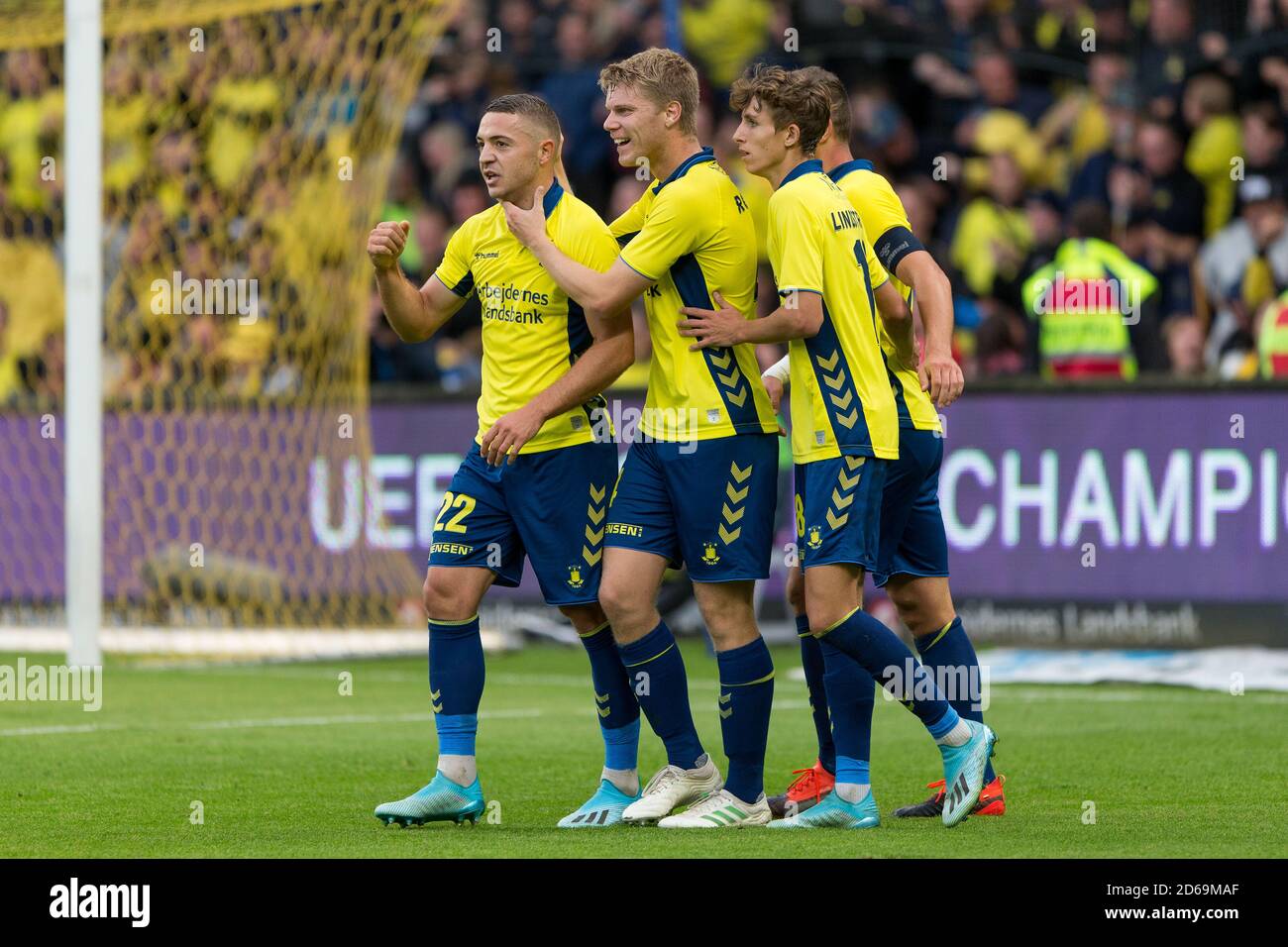 Brondby, Dänemark. September 2019. Josip Radosevic (22) von Broendby IF punktet im 3F Superliga-Spiel zwischen Broendby IF und FC Nordsjaelland im Brondby Stadium. (Foto: Gonzales Photo - Thomas Rasmussen). Stockfoto