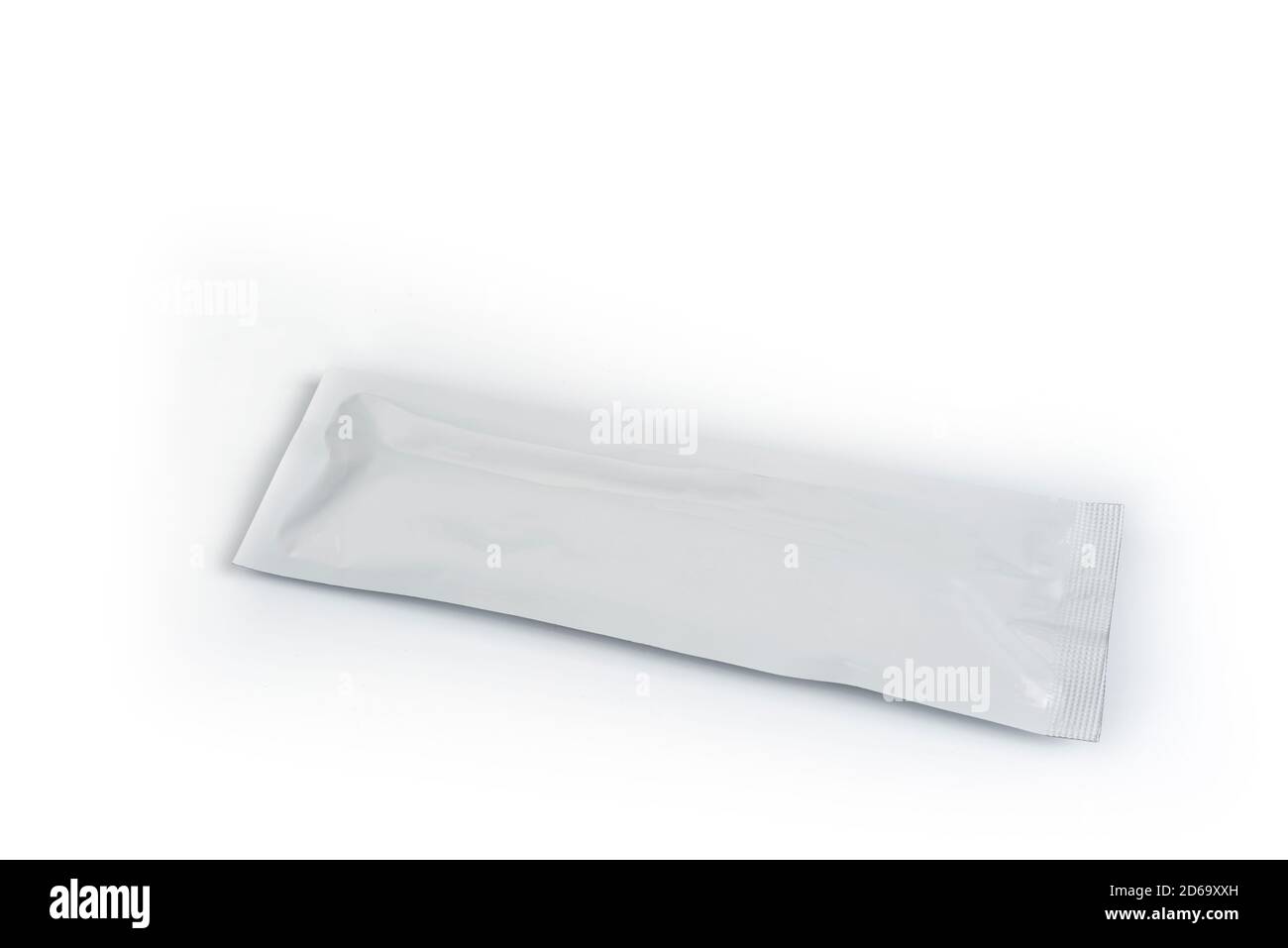 Folie versiegelt Ziplock Pouch Verpackung auf einem weißen Stockfoto