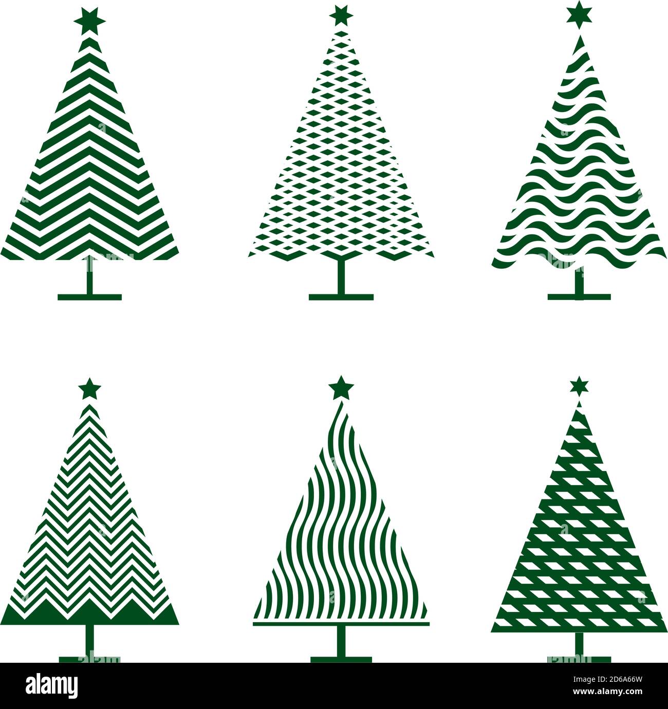 Eine Reihe von schwarzen Weihnachtsbäumen. Design-Elemente für die Wintersaison und die Kollektion Simply Piktogram. Isolierte Vektor-Symbole und Illustration. Stock Vektor