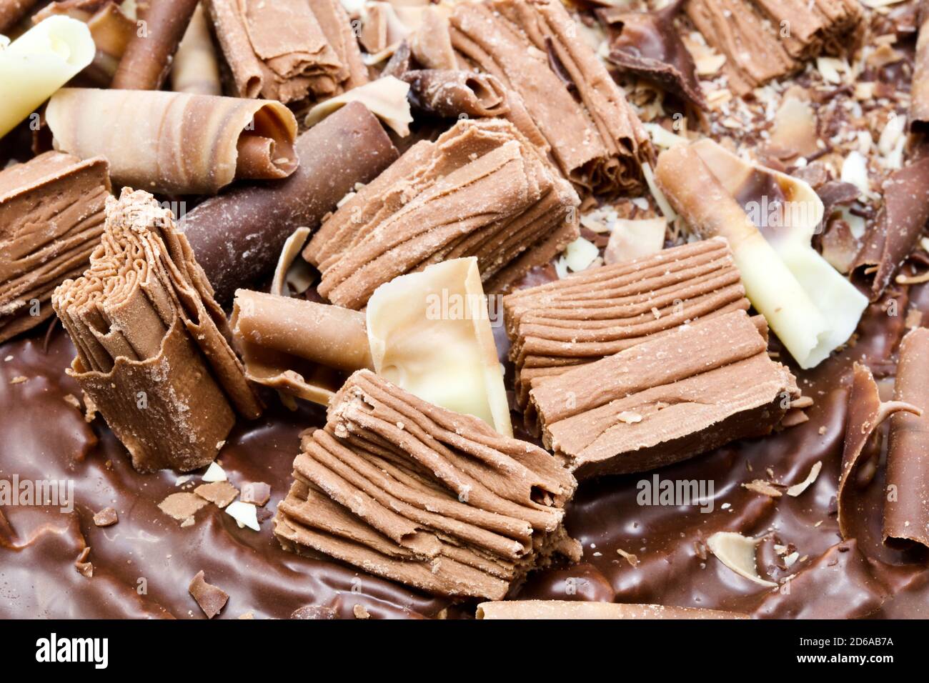 Nahaufnahme eines Cadbury Flake Celebration Cake Stockfoto