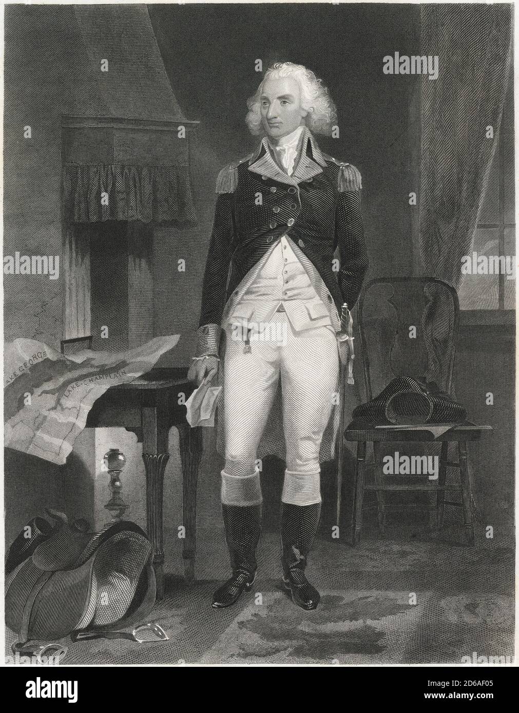 Antike c1870 Gravur, Philip Schuyler. Philip John Schuyler (1733-1804) war ein amerikanischer General im Revolutionskrieg und ein Vereinigte Staaten Senator von New York. QUELLE: ORIGINALGRAVUR Stockfoto