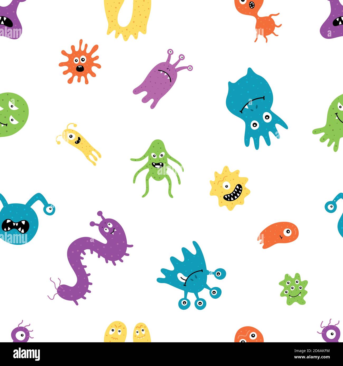 Heilen Sie das Virus. Behandlung. Krankheiten. Mikroben, Vektorgrafiken auf weißem Hintergrund. Muster Stock Vektor