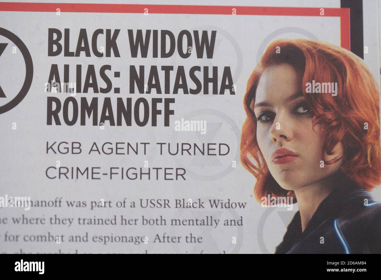 Black Widow, Marvel Superheldin, Scarlett Johansson Stockfoto