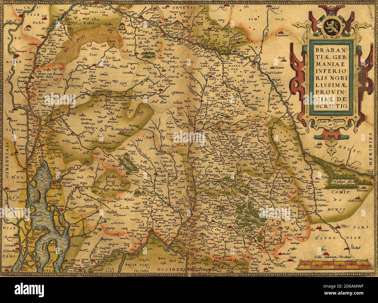 Antike Landkarte von Deutschland, von Abraham Ortelius, um 1570 Stockfoto