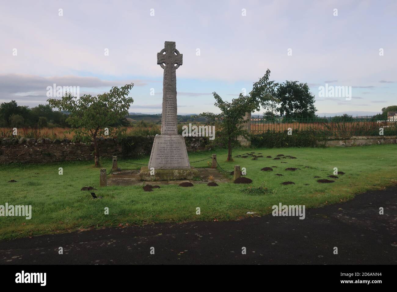 Die anglo-schottische Grenze. Cornhill. Northumberland. England. Großbritannien. VEREINIGTES KÖNIGREICH Stockfoto