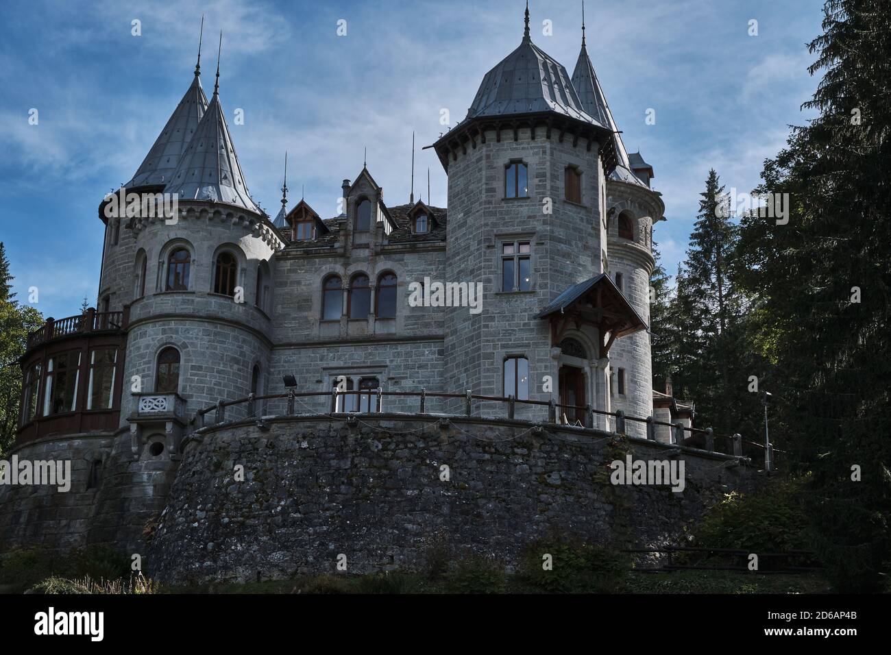 Besuch der Burg von Gressoney Stockfoto